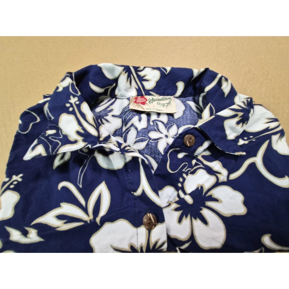 Hilo Hattie Hawaiian Aloha Hibiscus Floral Pocket Button Up Shirt Small